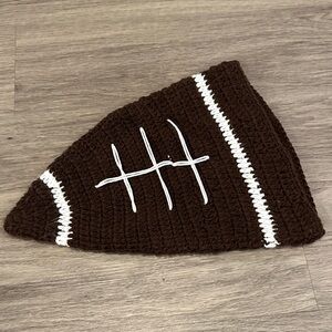 Brown and White Newborn Football Knit Swaddle